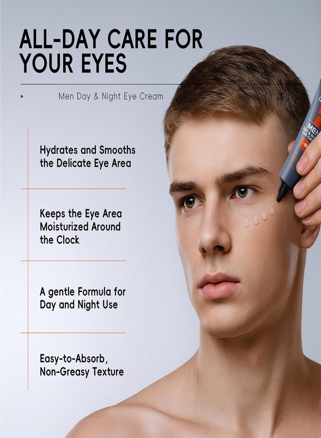 MIESCHER Men Day & Night Eye Cream, Men's Under Eye Cream For Puffy Eyes & Dark Circles Treatment, Firming, Soften Fine Lines, Day & Night Care Long-Lasting Moisturizing Eye Cream for Men, 0.71oz. - Image 3